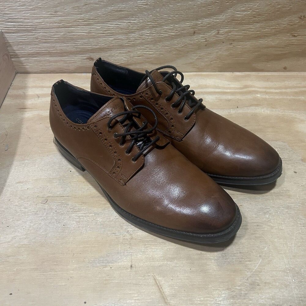 Cole Haan Brown Mens 9 M Oxford Dress Shoes Lace Up - Excellent
